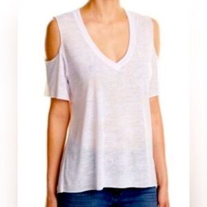 NWT Nation LTD White Cold Shoulder Burnout Relaxed Tee - L